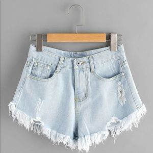 Raw Hem Ripped Demin Jeans